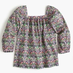 J. Crew Liberty London Strawberry Thief Peasant Top